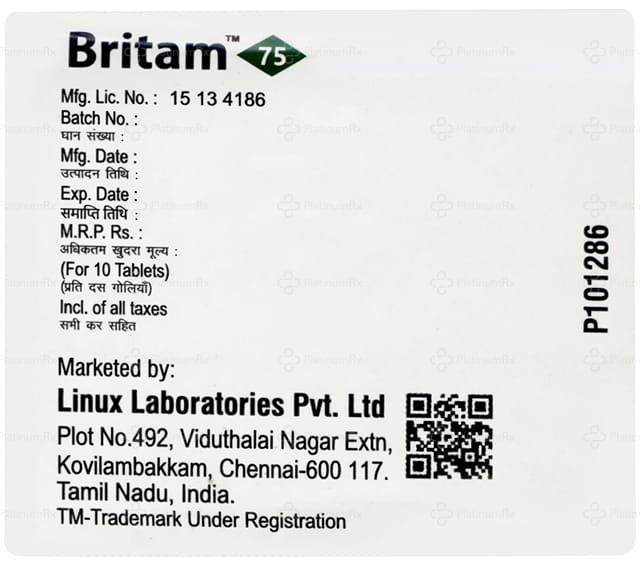 Britam 75mg Tablet 10s