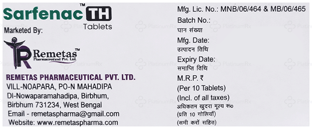 Sarfenac TH 100/4mg Tablet 10s