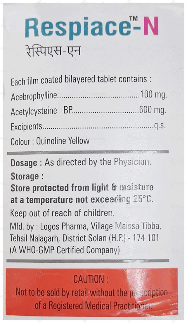 Respiace N 100/600mg Tablet 10s