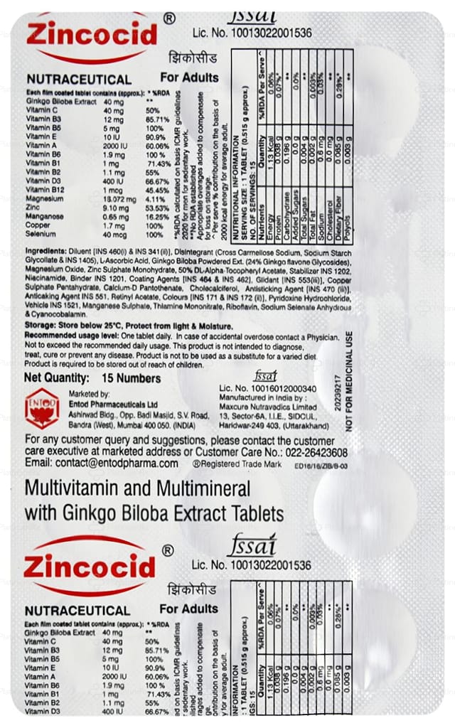 Zincocid Tablet 15s