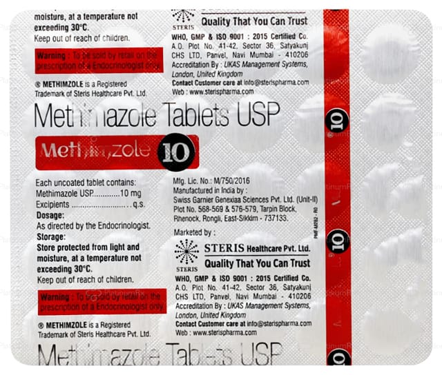 Methimzole 10mg Tablet 30s