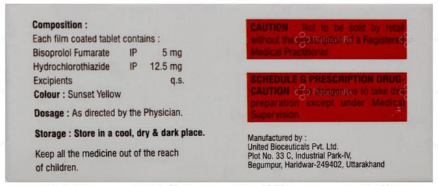 Bisoday H 5/12.5mg Tablet 10s