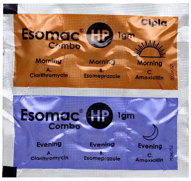 Esomac HP Combo 1000/500/40mg Tablet 6s