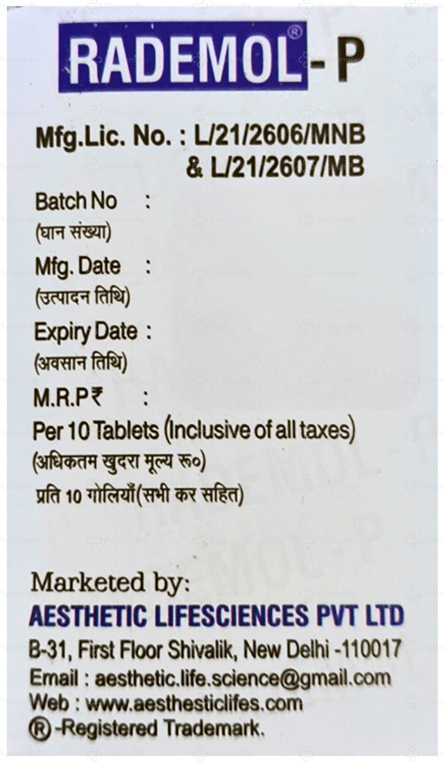 Rademol P 100/325mg Tablet 10s