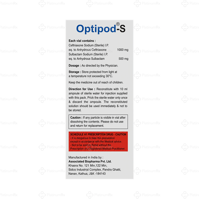 Optipod S 1000/500mg Injection 1s