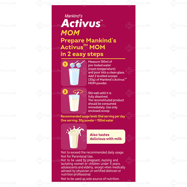 Activus Mom Vanilla Flavour Protein Supplements Powder 200gm