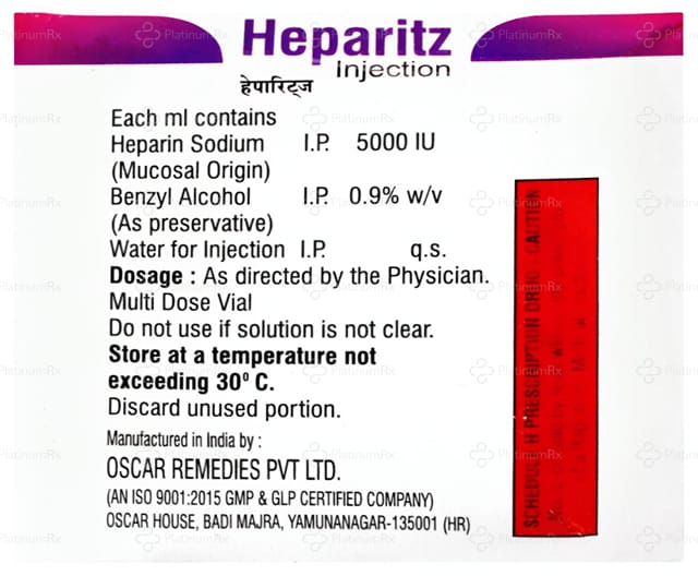 Heparitz 25000IU Injection 5ml