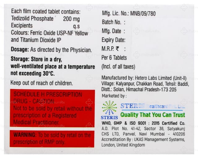 Tedizoline 200mg Tablet 6s