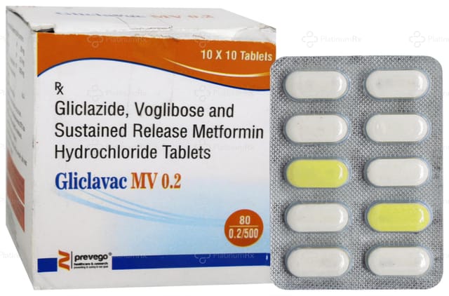 Gliclavac MV 0.2/500/80mg Tablet SR 10s
