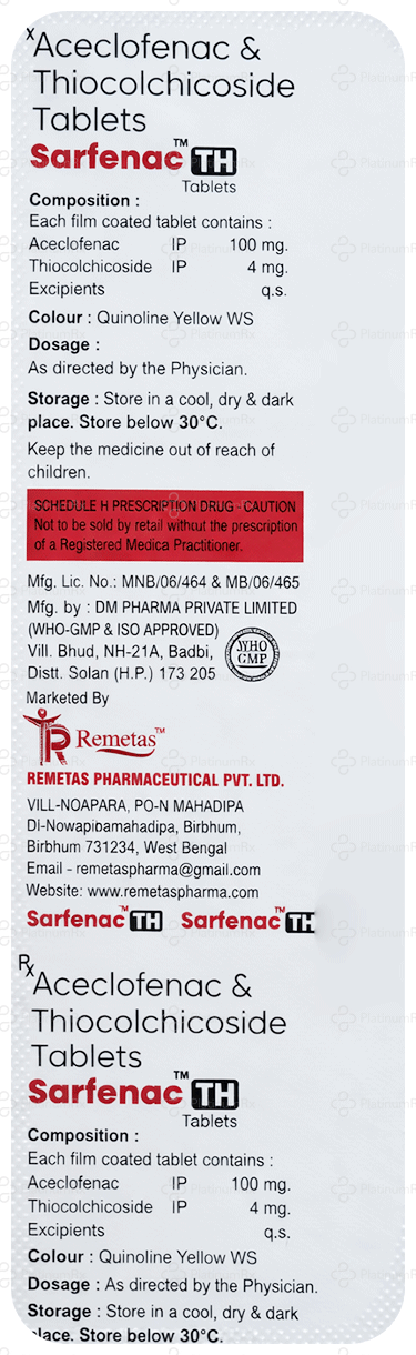 Sarfenac TH 100/4mg Tablet 10s