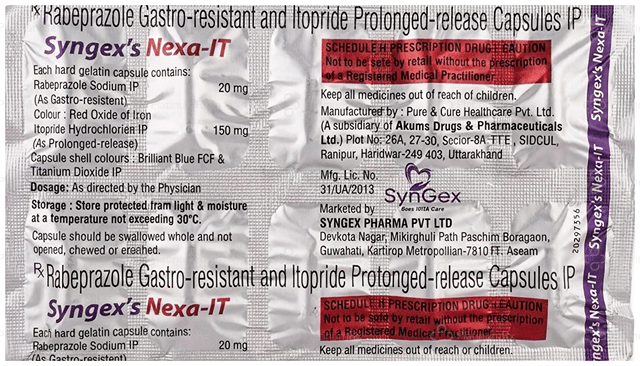 Syngex's Nexa IT 150/20mg Capsule PR 10s