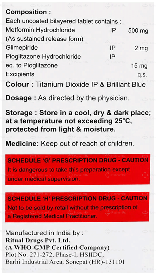 Glimcity MP 2/500/15mg Tablet SR 10s