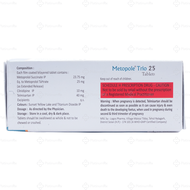 Metopole Trio 10/25/40mg Tablet ER 10s