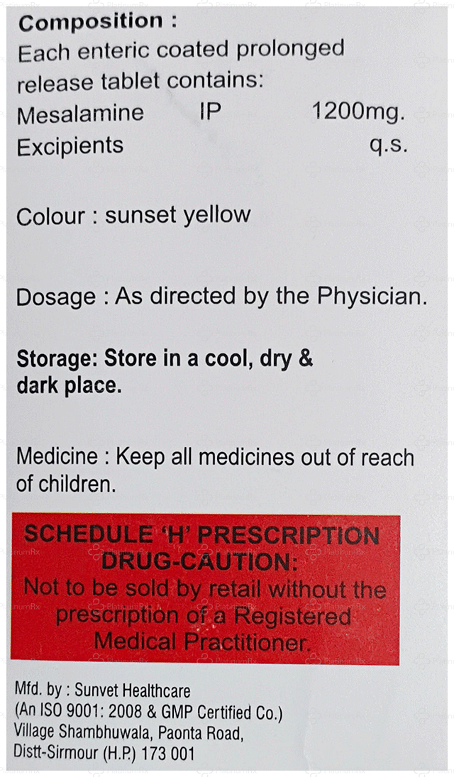 Mesalife 1200mg Tablet PR 10s