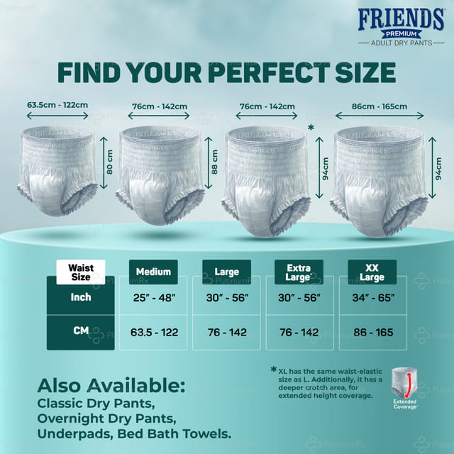 Friends Premium Adult Dry Pants Large Diaper 10s