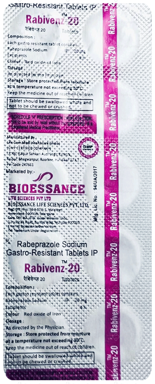 Rabivenz 20mg Tablet 10s