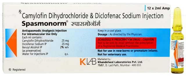 Spasmonorm 25/25mg Injection 2ml