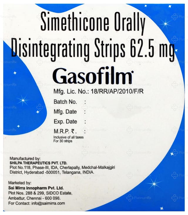 Gasofilm 62.5mg Oral Disintegrating Strip 30s