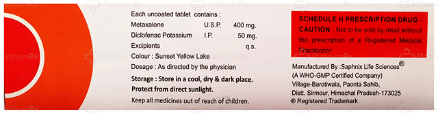 Metaxnip D 50/400mg Tablet 10s
