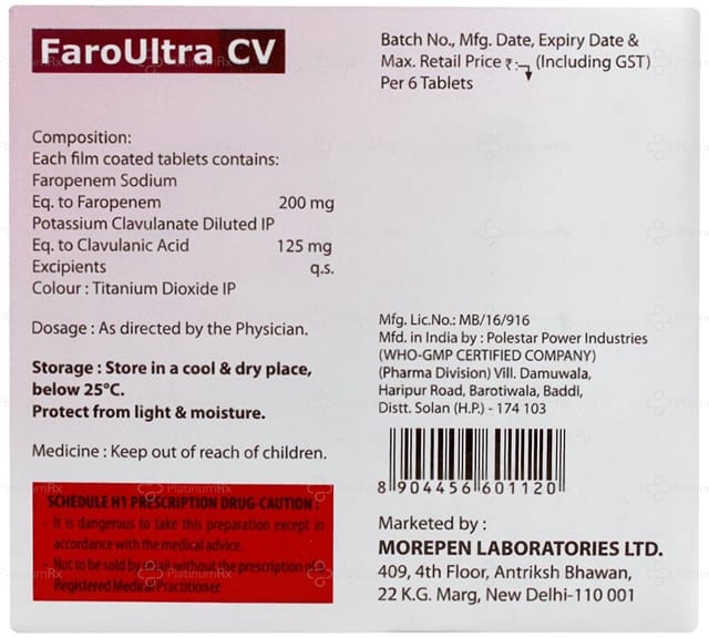 Faroultra CV 200/125mg Tablet 6s