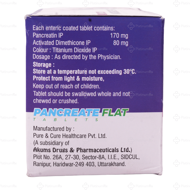 Pancreate Flat 80/170mg Tablet 15s
