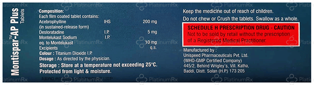 Montispar AP Plus 200/5/10mg Tablet SR 10s