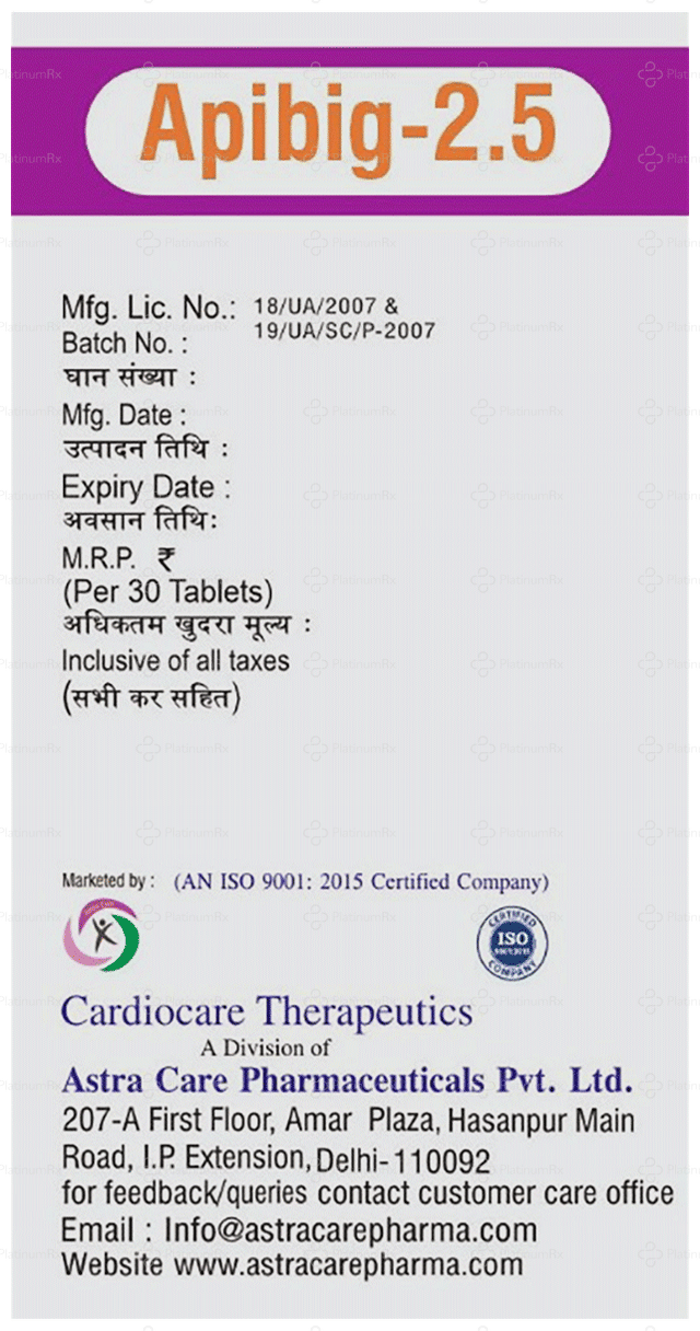 Apibig 2.5mg Tablet 30s
