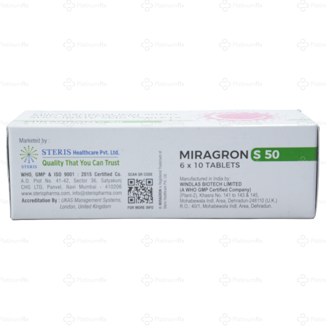 Miragron S 50/5mg Tablet ER 10s
