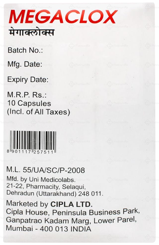 Megaclox 250/250mg Capsule 10s