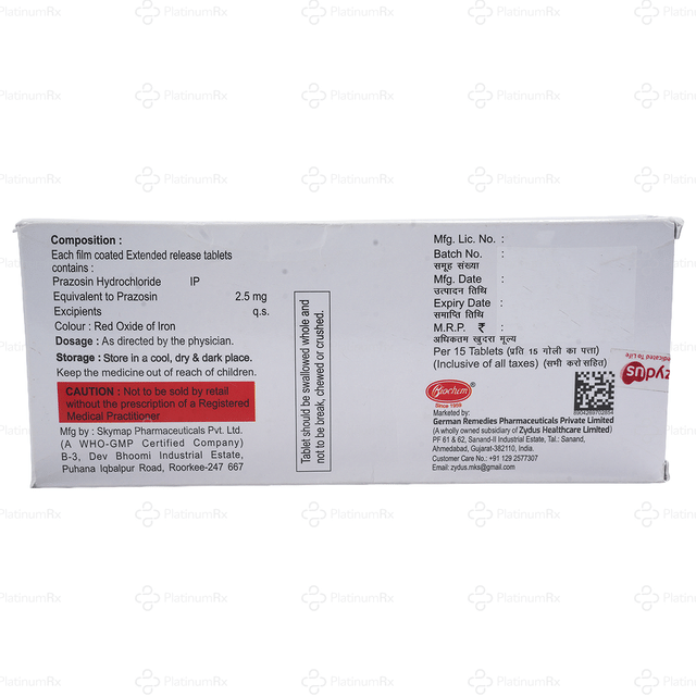 Biozocin 2.5mg XL Tablet 15s