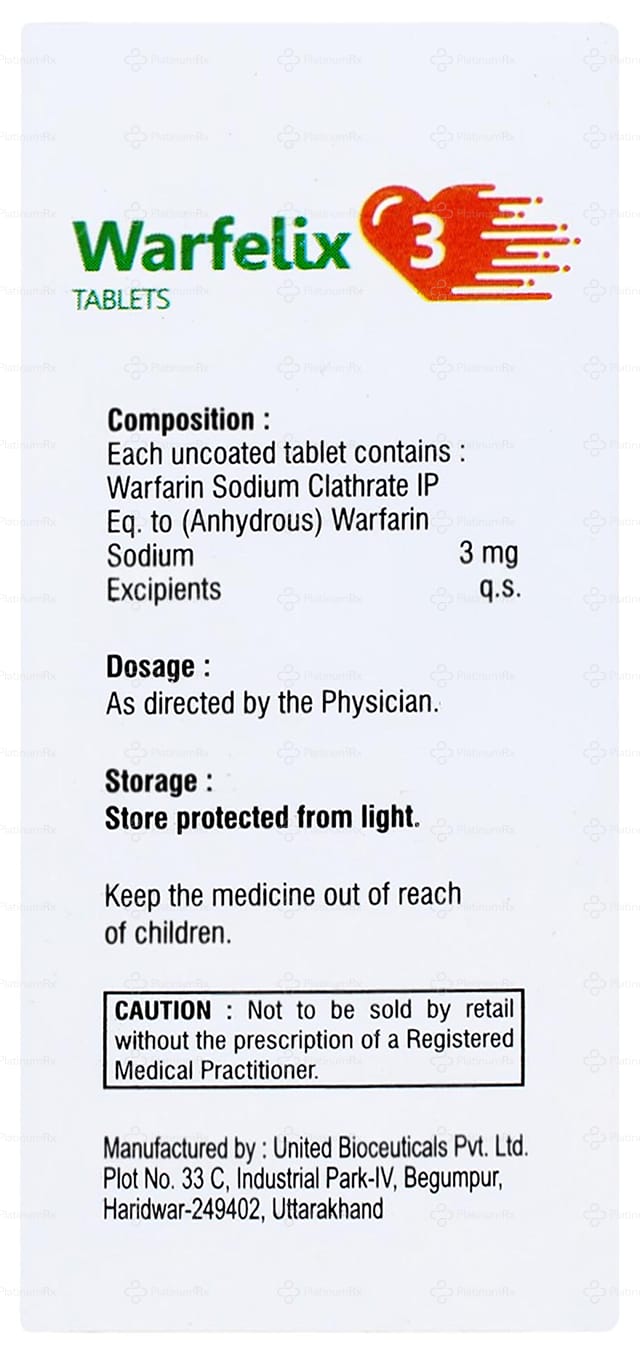 Warfelix 3mg Tablet 10s