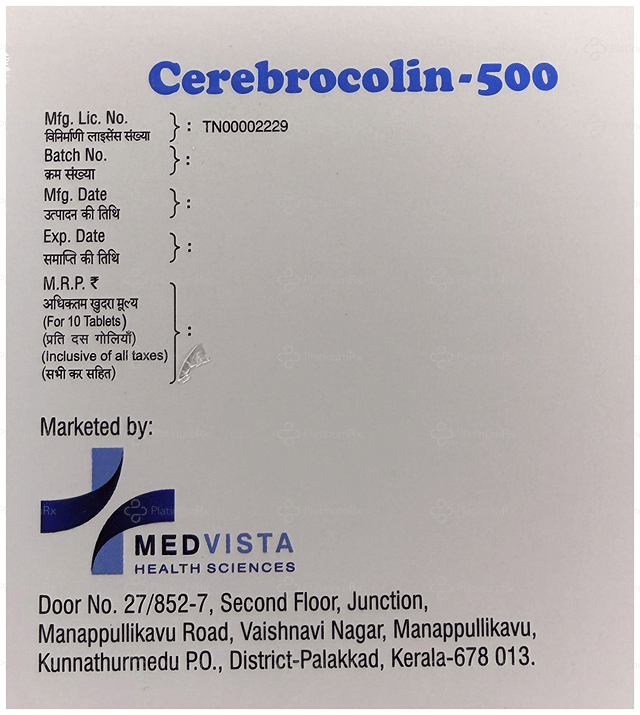 Cerebrocolin 500mg Tablet 10s