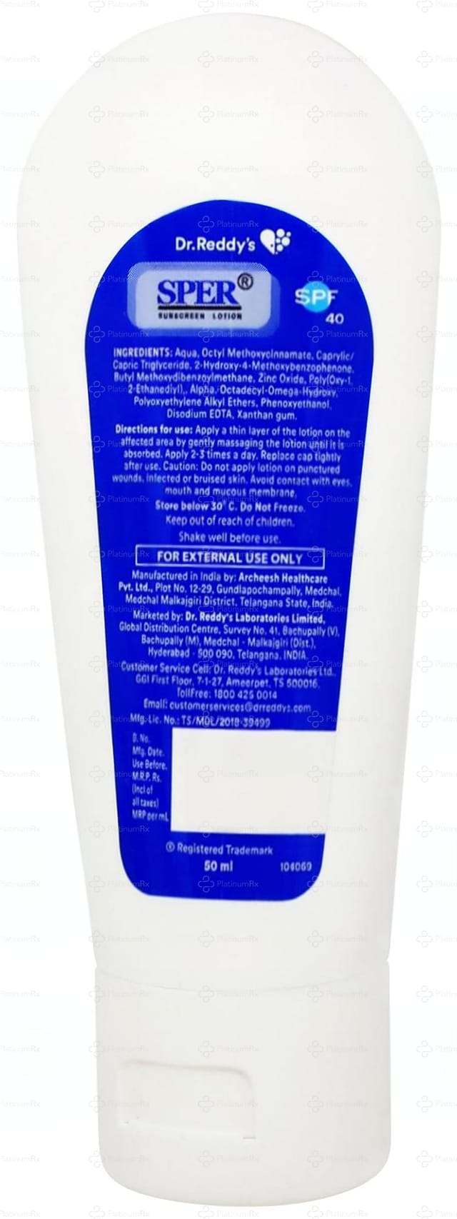 Sper Sunscreen SPF 40 Lotion 50ml