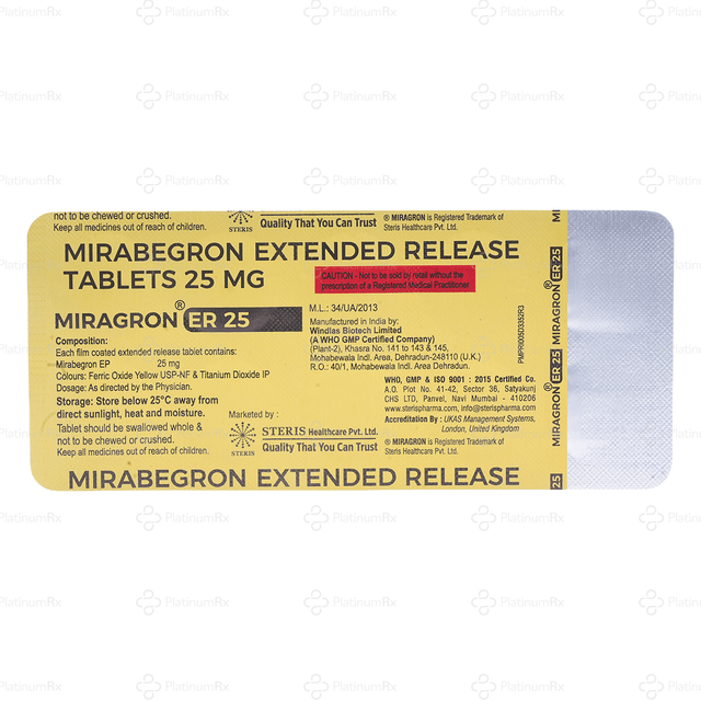 Miragron 25mg Tablet ER 10s