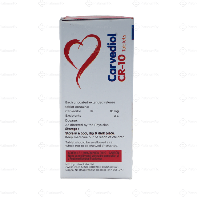 Carvediol CR 10mg Tablet 10s