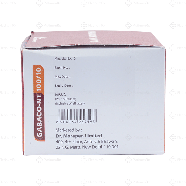 Gabaco NT 100/10mg Tablet 15s