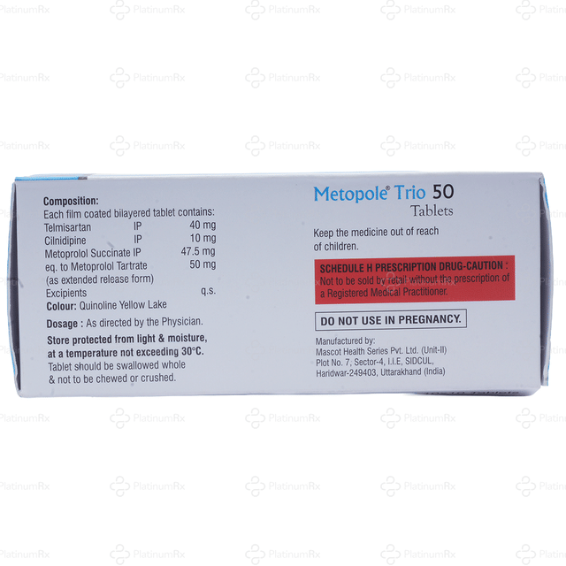 Metopole Trio 10/50/40mg Tablet ER 10s