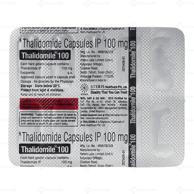 Thalidomile 100mg Capsule 10s