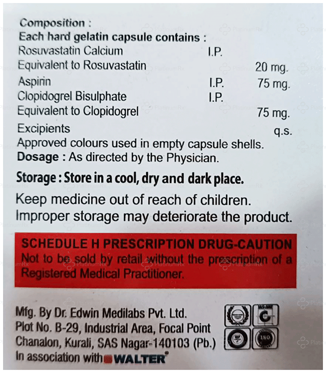 Rosevia Gold 75/75/20mg Capsule 10s