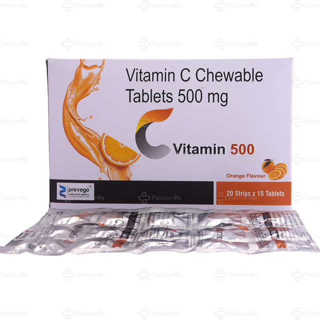 Vitamin C 500mg Orange Flavour Chewable Tablet 15s