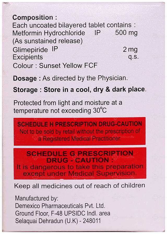 Glavipill G 2/500mg Tablet SR 10s