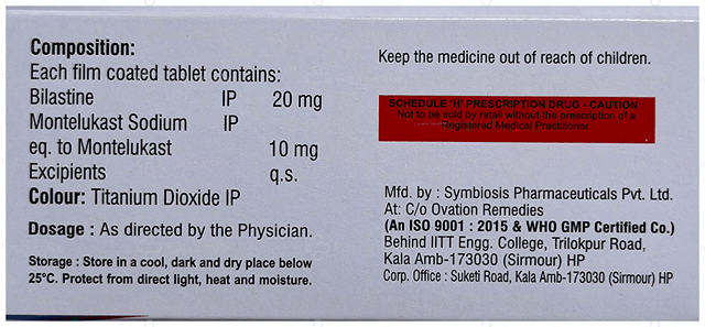 Tasmont BL 20/10mg Tablet 10s