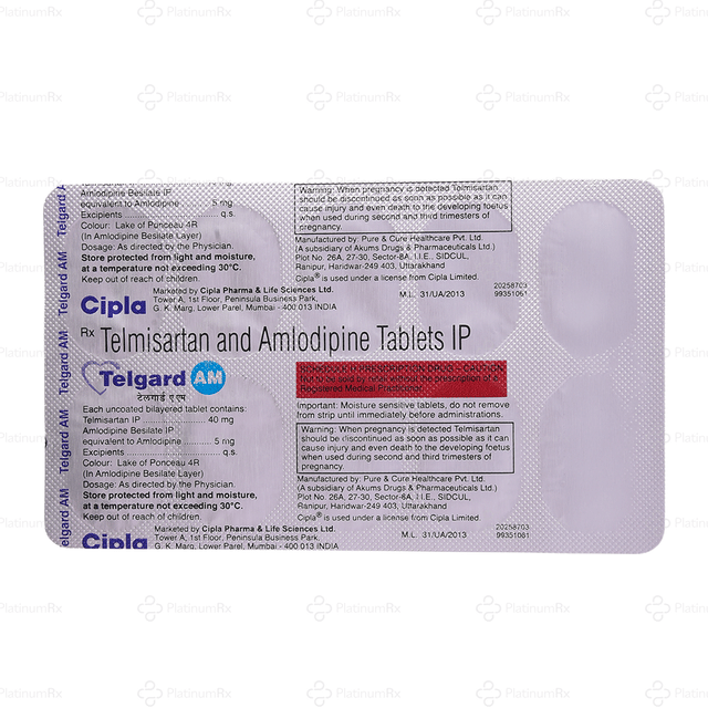 Telgard AM 40/5mg Tablet 10s