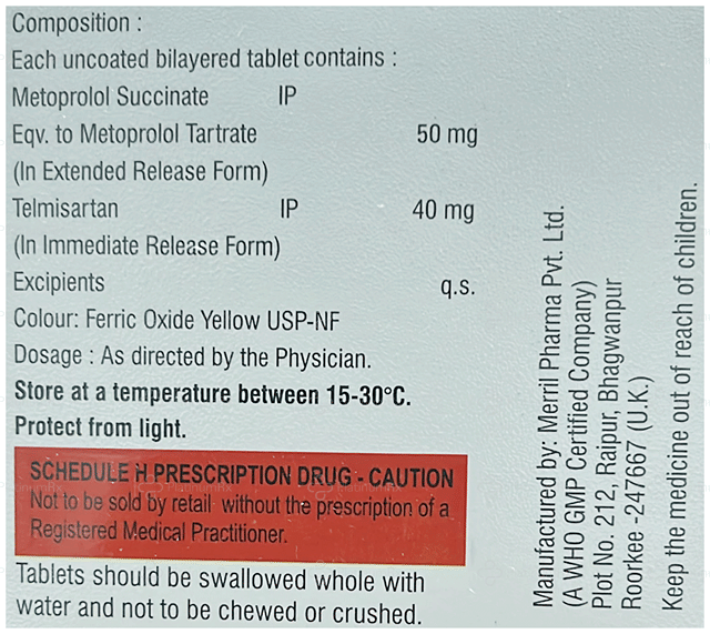 Teligear Beta 47.5/40mg Tablet ER 10s