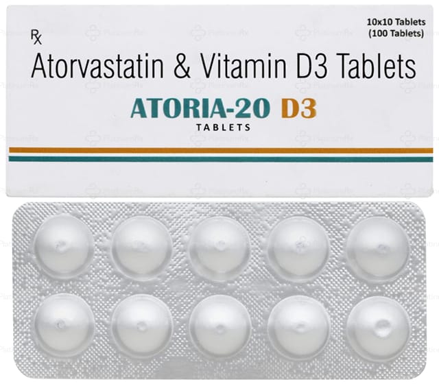 Atoria 20mg/1000IU D3 Tablet 10s