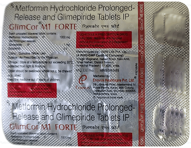 GlimCor M 1/1000mg Forte Tablet PR 15s