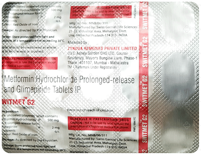 Switmet G 2/500mg Tablet PR 15s