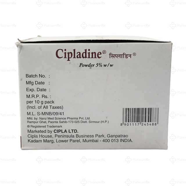 Cipladine 5% Powder 10gm