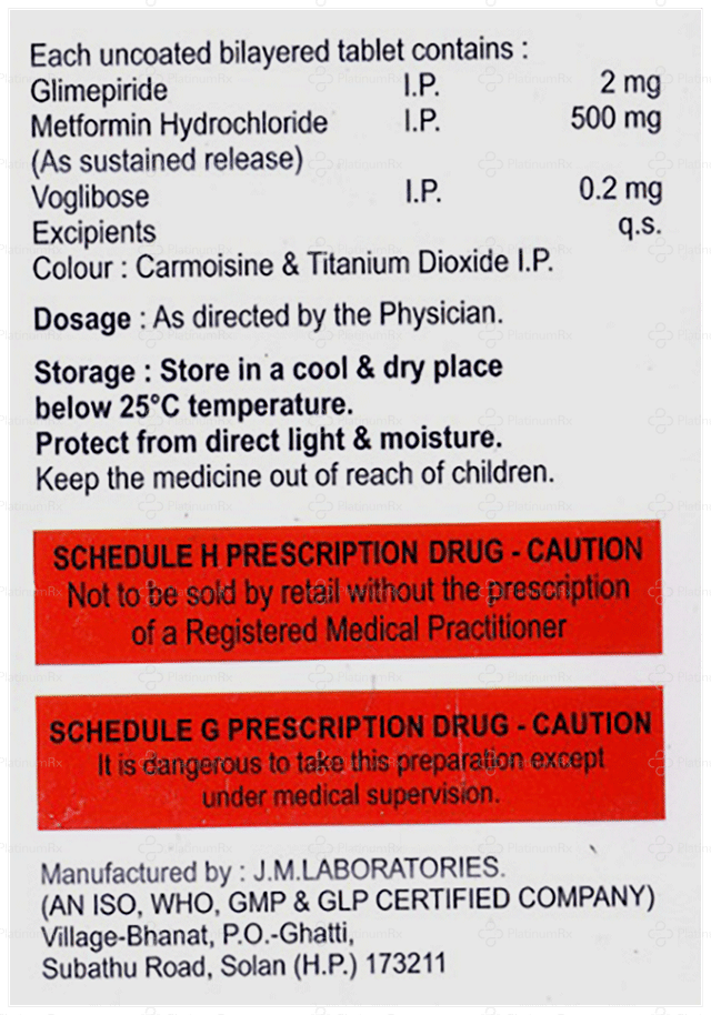 Glimejex MV 2/500/0.2mg Tablet SR 10s