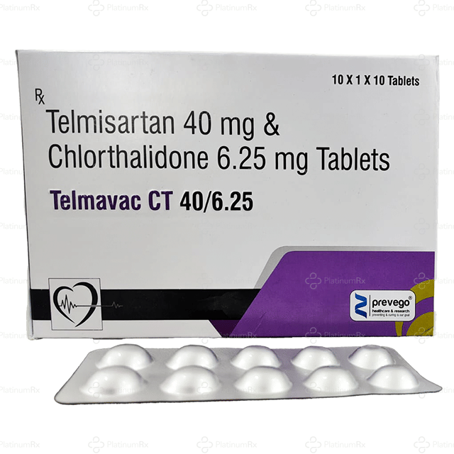Telmavac CT 40/6.25mg Tablet 10s